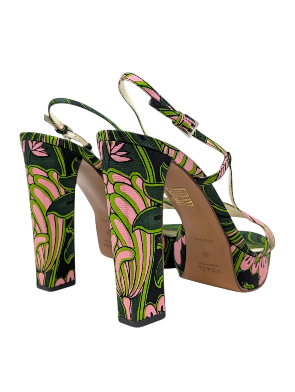 Prada x Holliday & Brown Vintage 2003 Tulip Platform Slingback Sandal 40 | 9.5